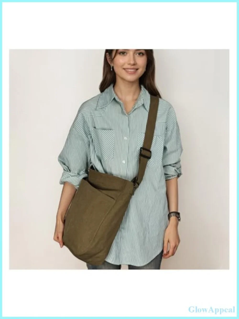 Arkefi Canvas Hobo Crossbody Shoulder Bag Large Casual Messenger Tote